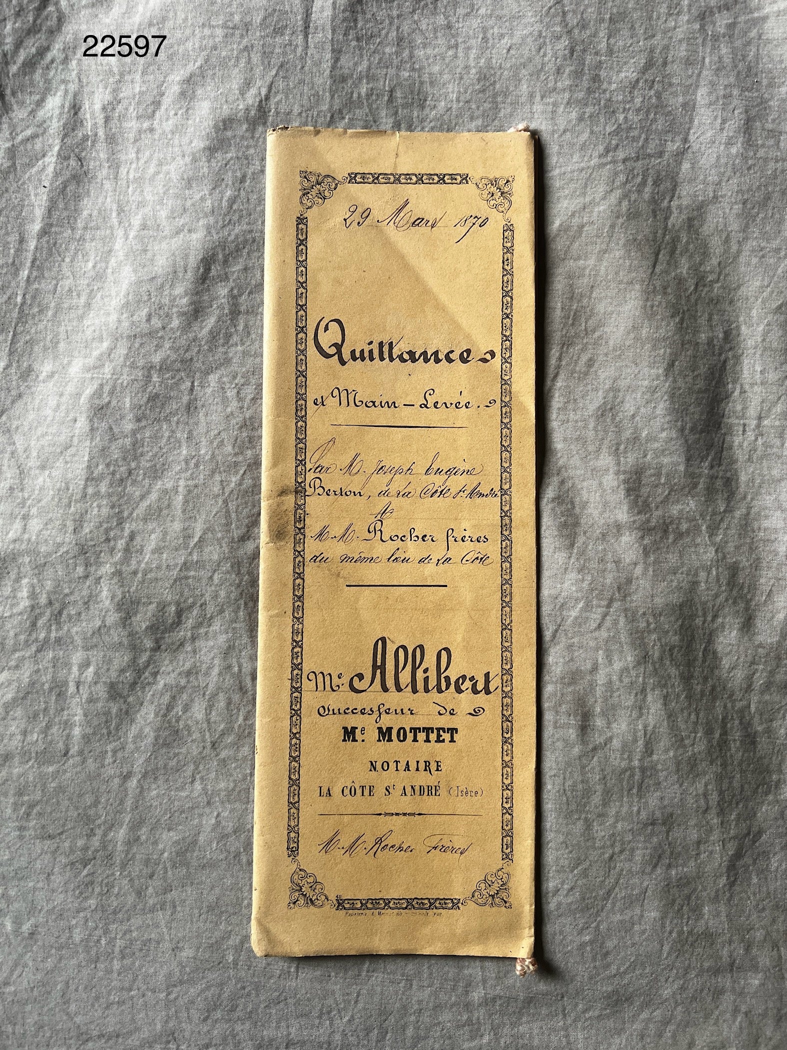 ☆19世紀の古紙 – France Antique 銀色アンティーク