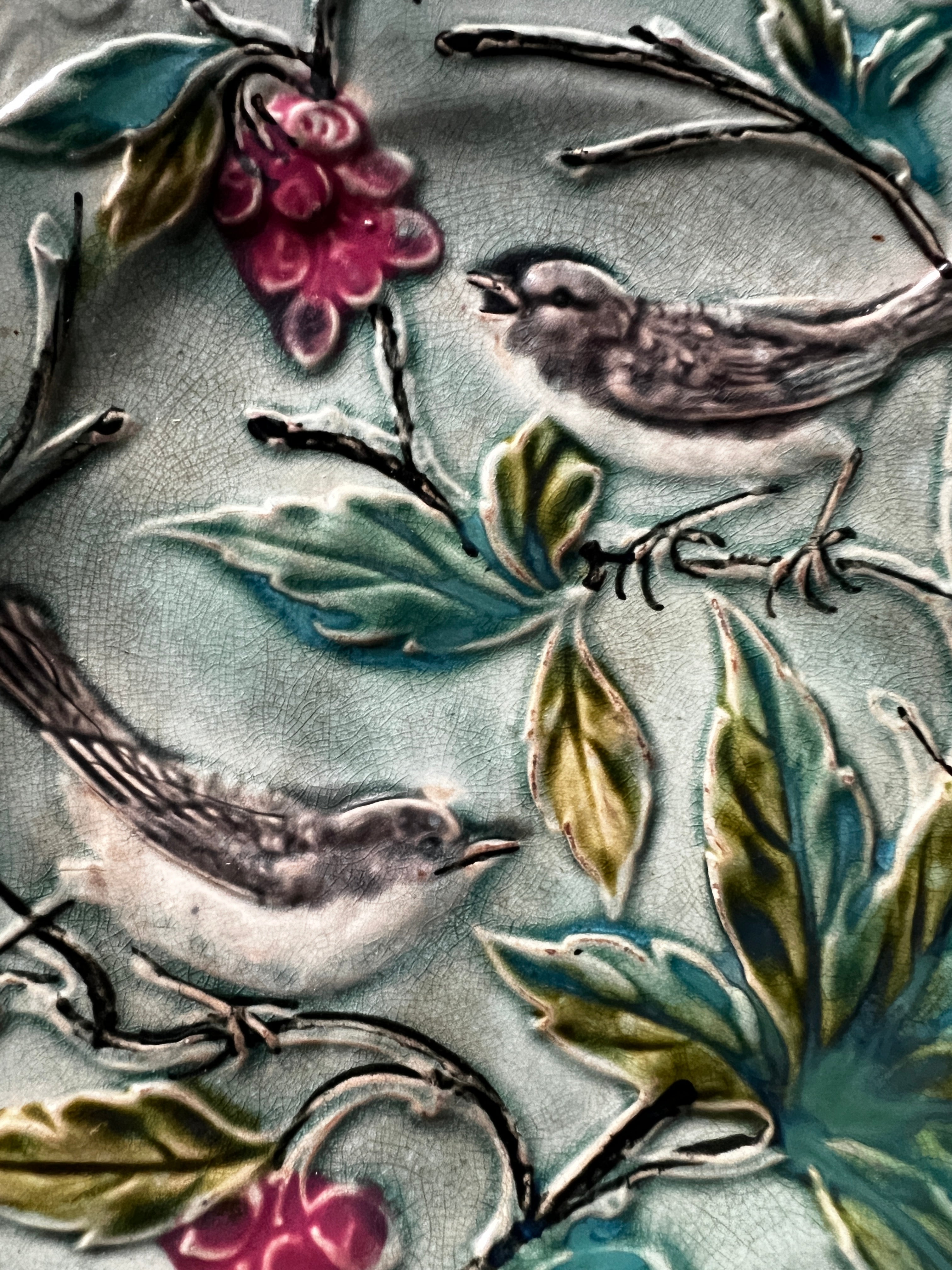 小鳥と木の実のバルボティーヌ – France Antique 銀色アンティーク