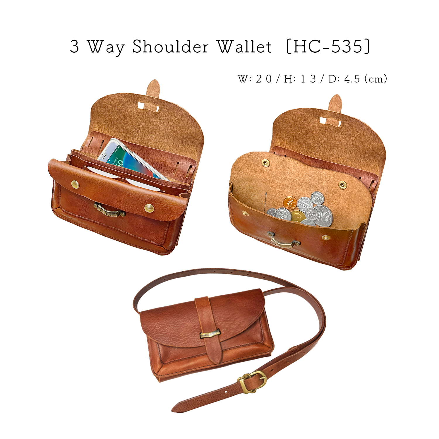 Haru 【イタリアンレザー】ヴィンテージ加工 3way ショルダー