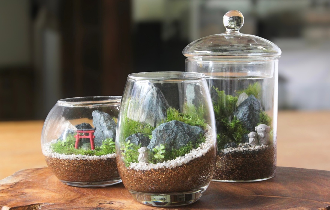 苔テラリウム作りコース」の体験ギフト。苔むすび 所要時間：60分 2人