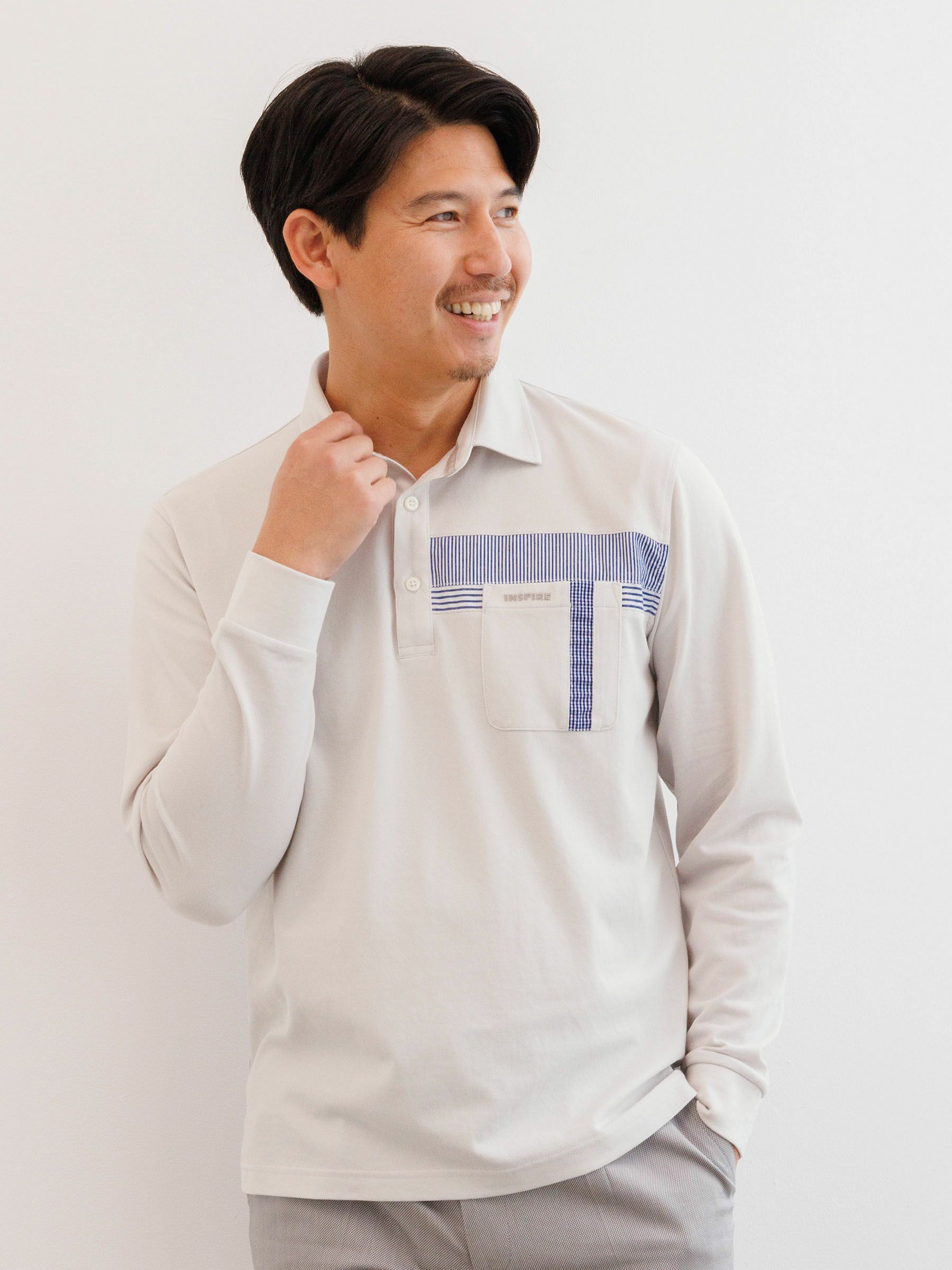 シャツ衿ファスナーポロシャツ | INSPIRE ONLINE SHOP