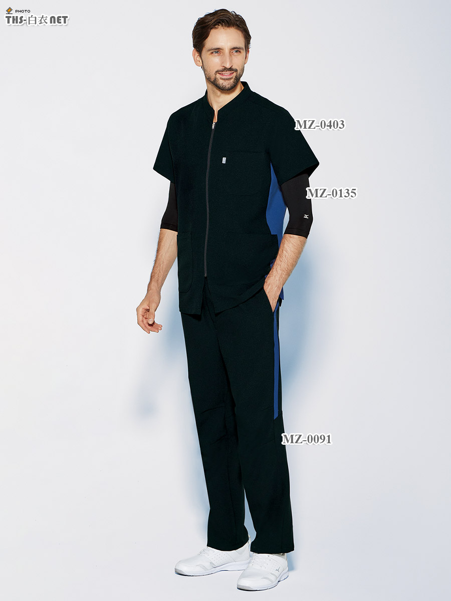 ミズノ男女兼用ファスナースクラブ半袖[チトセ製品] MZ-0403｜THS-白衣