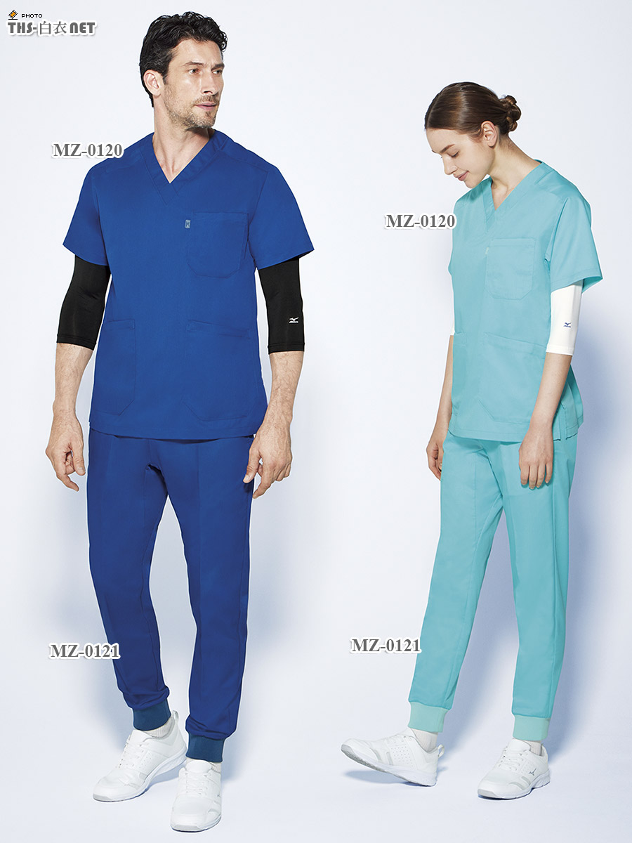 ミズノ男女兼用ストレッチスクラブ半袖[チトセ製品] MZ-0120｜THS-白衣