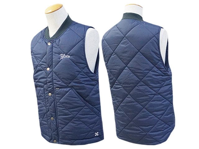 全3色【BLUCO/ブルコ】2024AW「Rib Collar Quilting Vest/リブカラー