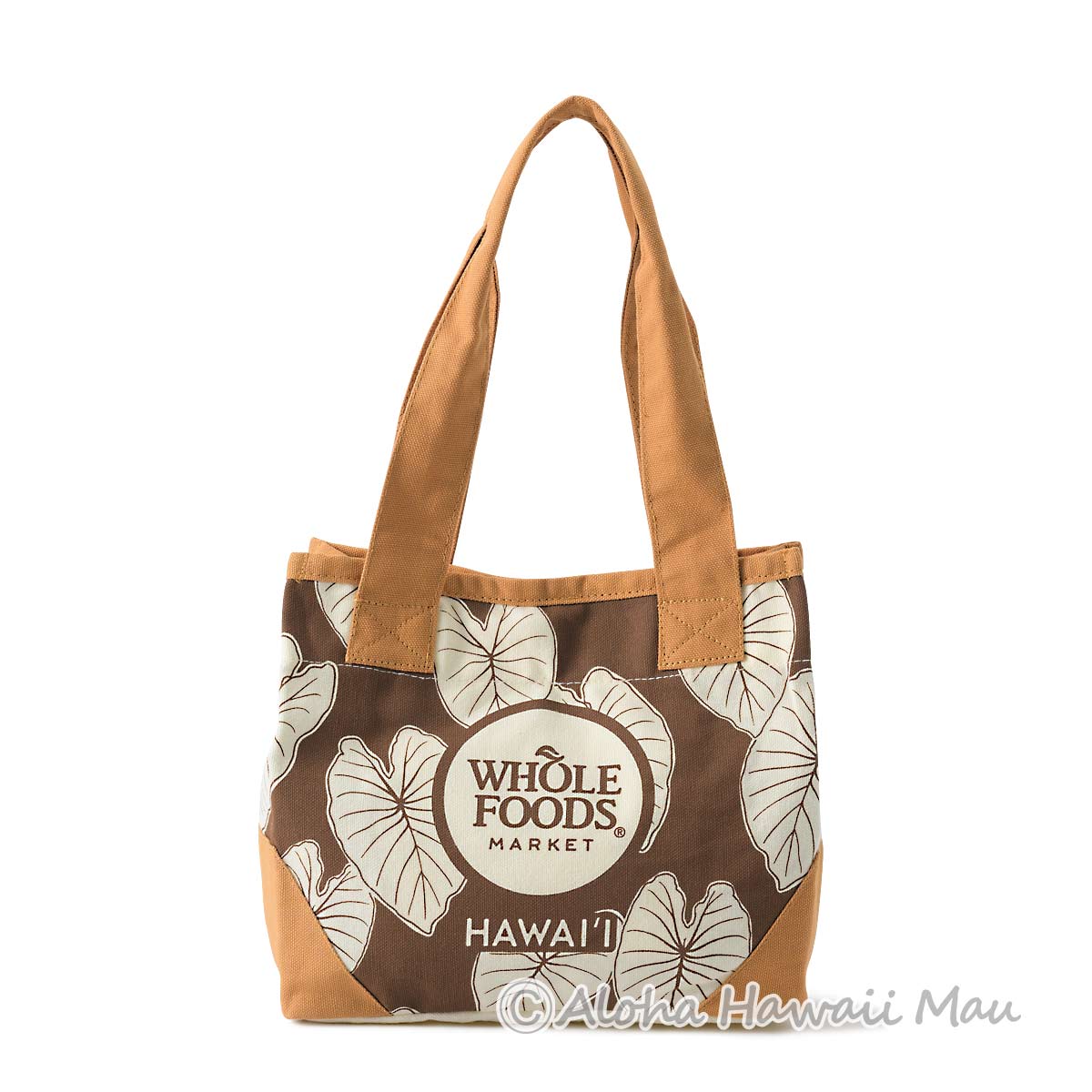 ハワイ限定〉ホールフーズマーケット ミニトートバッグ カロ柄 エコ
