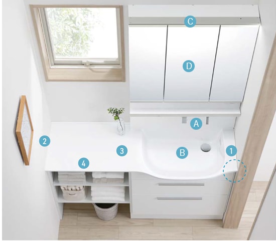 洗面台・洗面化粧台,TOTO オクターブスリム,間口600カテゴリーの間口