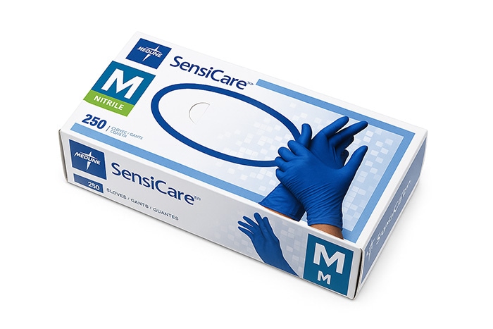 メドライン センシケア 検査用 ニトリル手袋 250枚入り【各サイズ