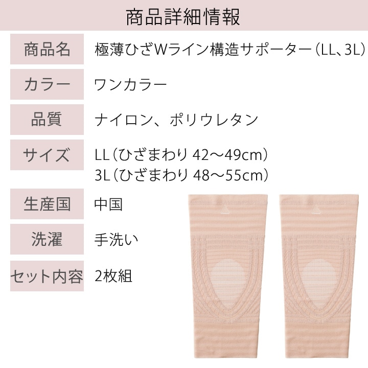 即納☆【在庫限り】【Z1754】【健康サポート】極薄ひざWライン構造