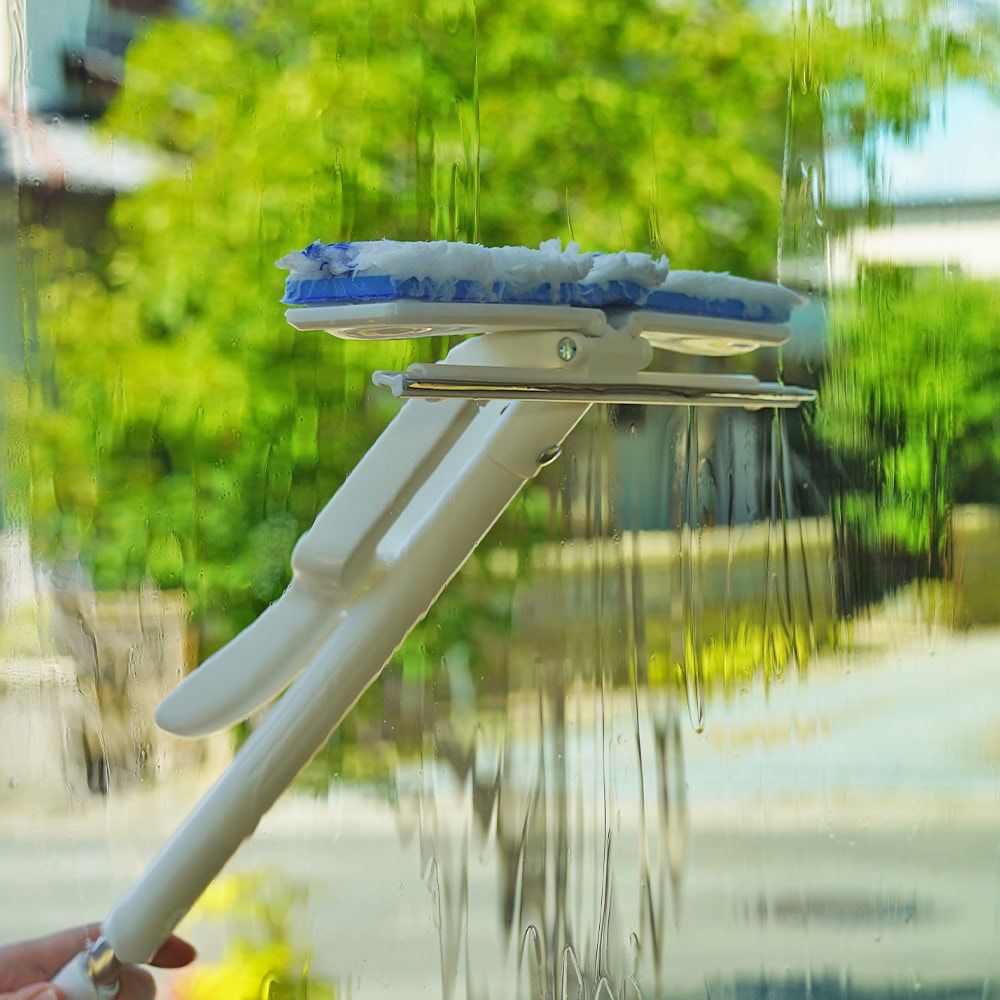 WD323 窓・網戸楽絞りワイパー24F（伸縮柄・全長約100cm～145cm