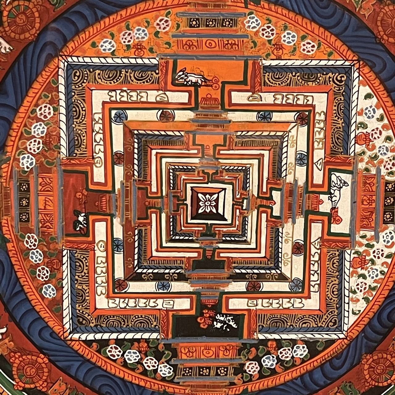 曼荼羅額入り／手描きマンダラ／時輪タントラ／カーラチャクラ