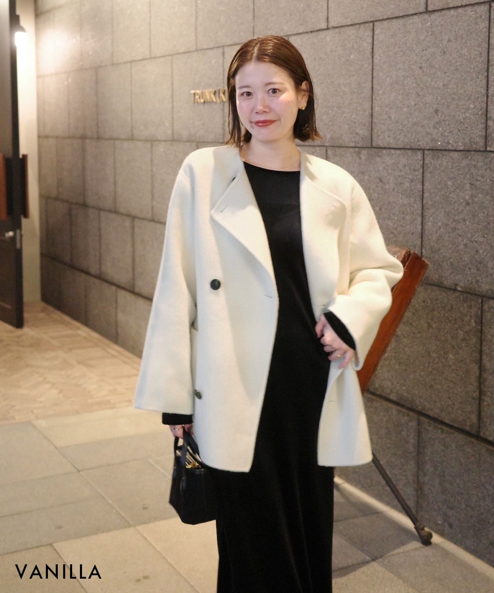 HARUKA DESIGN】ノーカラー2WAYリバーミドルコート【宅配便】 | すべて