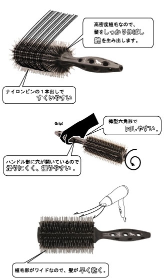ロールブラシ カーボンタイガーブラシ YS-650 直径67mmの通販｜美セラ