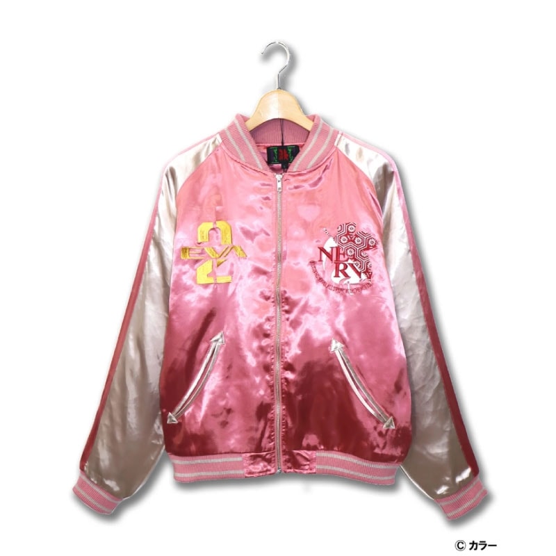 錦 nishiki×エヴァンゲリオン 2号機と龍桜吹雪 和柄 スカジャン ( 513351 )