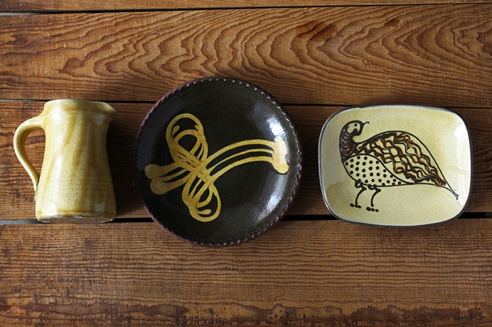 難あり 山田洋次 器 文字のスリップウェア 中皿5.5寸 山田洋次展