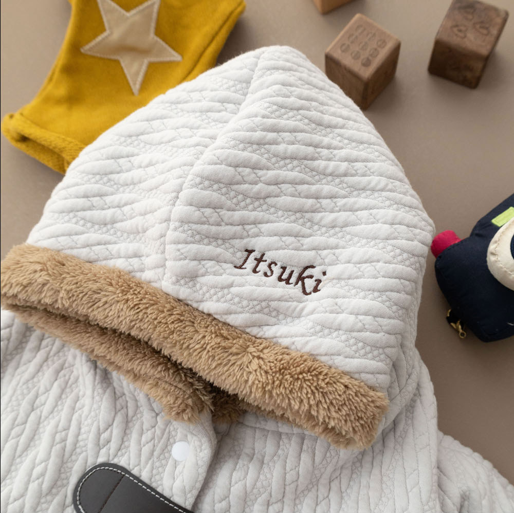 あったか ベビー ポンチョ お名前刺繍可能 日本製 / アウター コート