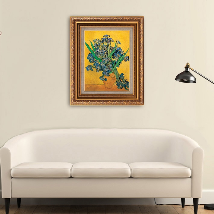 アイリスのある花瓶 【10号】 フィンセント・ファン・ゴッホ 【 額縁が