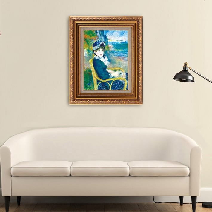 海辺にて 【20号】 ピエール＝オーギュスト・ルノワール 【 額縁が