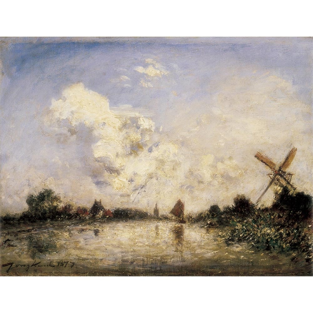 風車のあるオランダの風景 【6号】 ヨハン・バーソルド・ジョンキンド