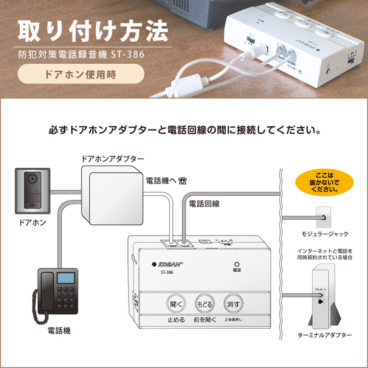 KOBAN 防犯対策電話録音機 ST-386 ｜ あんしんの殿堂 防災館