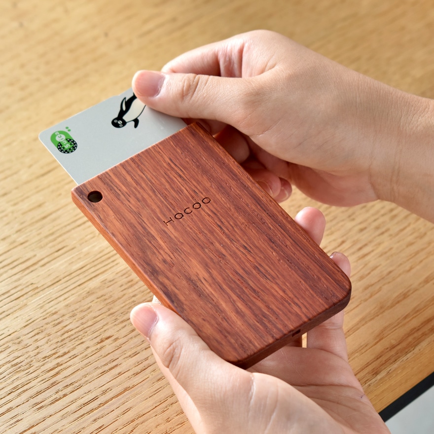 北陸新幹線 福井開業記念】恐竜イラスト刻印と限定樹種のICパスケース