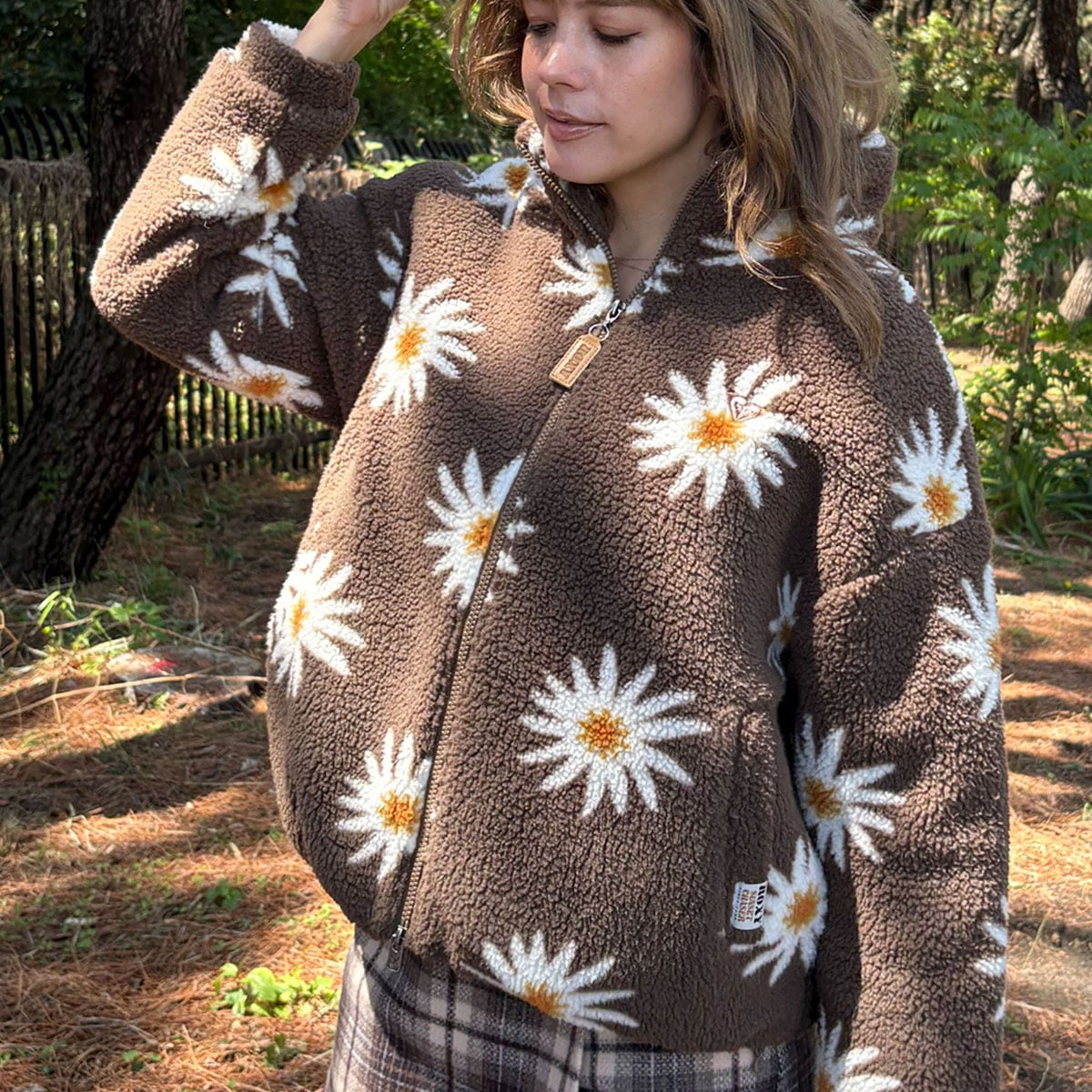 Roxy ALL DAY ロキシー レディース ボアジャケット ショート丈 花柄