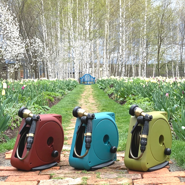 コンパクトガーデンリールⅡ 20m カカオレッド｜ロイヤルガーデナー