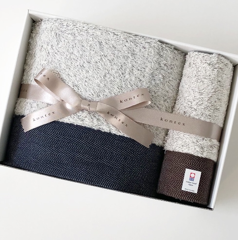 ヘリンボーンギフトセット（バスタオル×1、ゲストタオル×1） | Gift