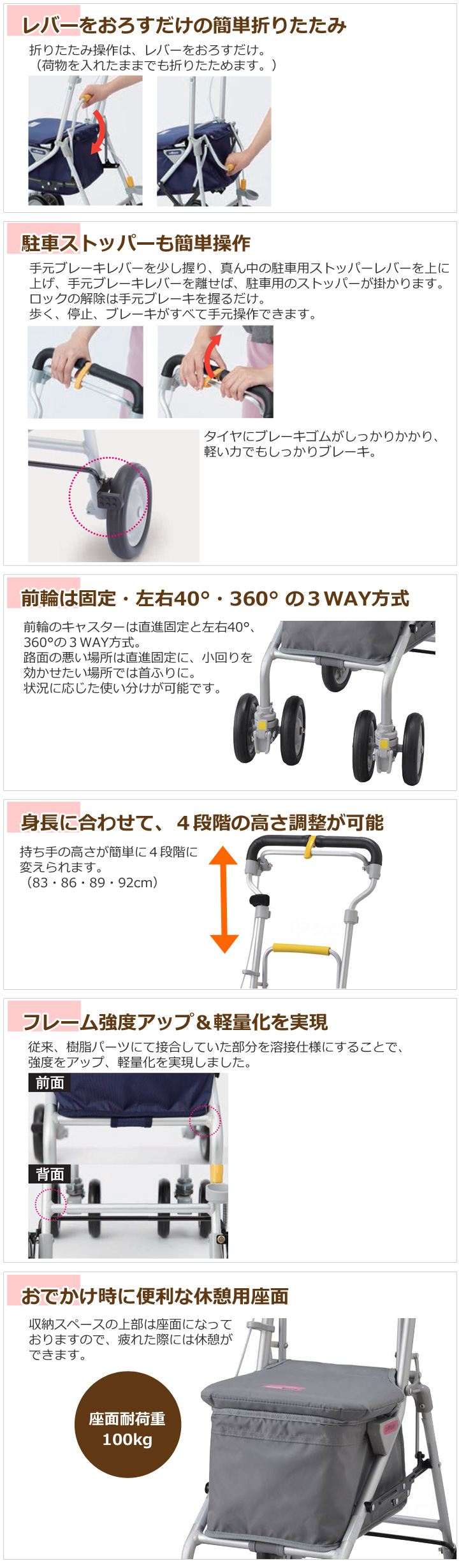 シルバーカー ヘルスバッグライトミニ アンジェレッタ【ウィズワン