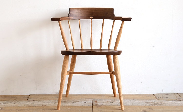 キャプテンチェア/ダイニングチェア ウォールナット+オーク オイル塗装