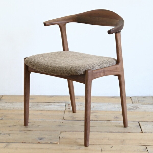 オメガ2 ダイニングチェア/椅子(セミアームチェア・ハーフアーム) 無垢