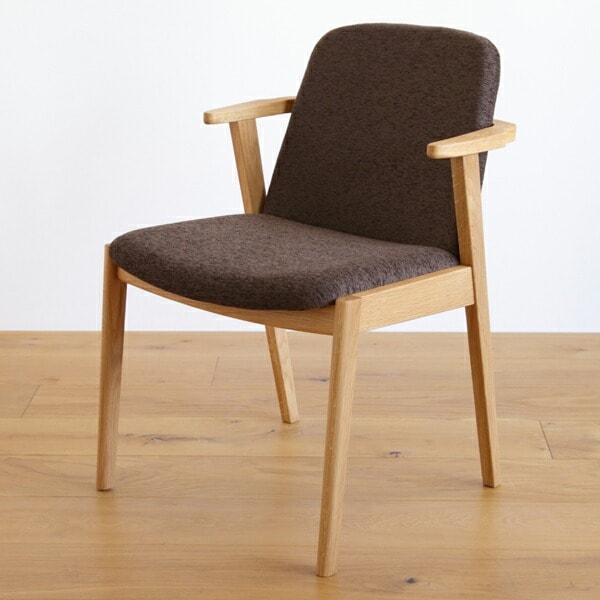 ラク ダイニングチェア/椅子(セミアームチェア・ハーフアーム) 無垢材
