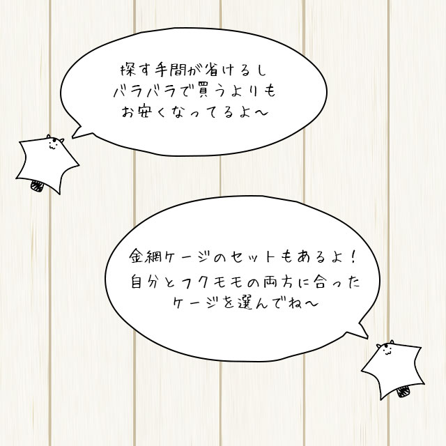 フクロモモンガの飼育初心者セット02 アクリルケージと基本の飼育用品