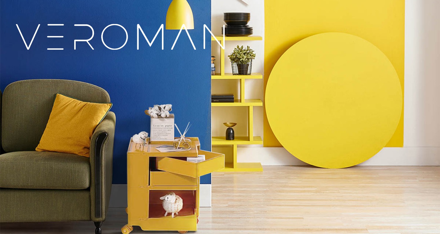 VeroMan コロコロ動くカラートロリー レトロな彩りが映えるキャスター