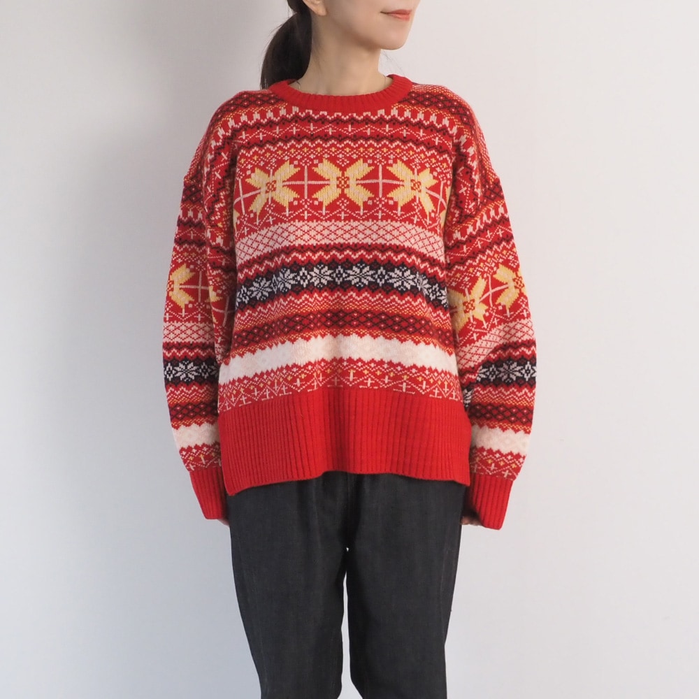 冬の特別価格】NARU(ナル) タスマニアラム フェアアイルニット 665620