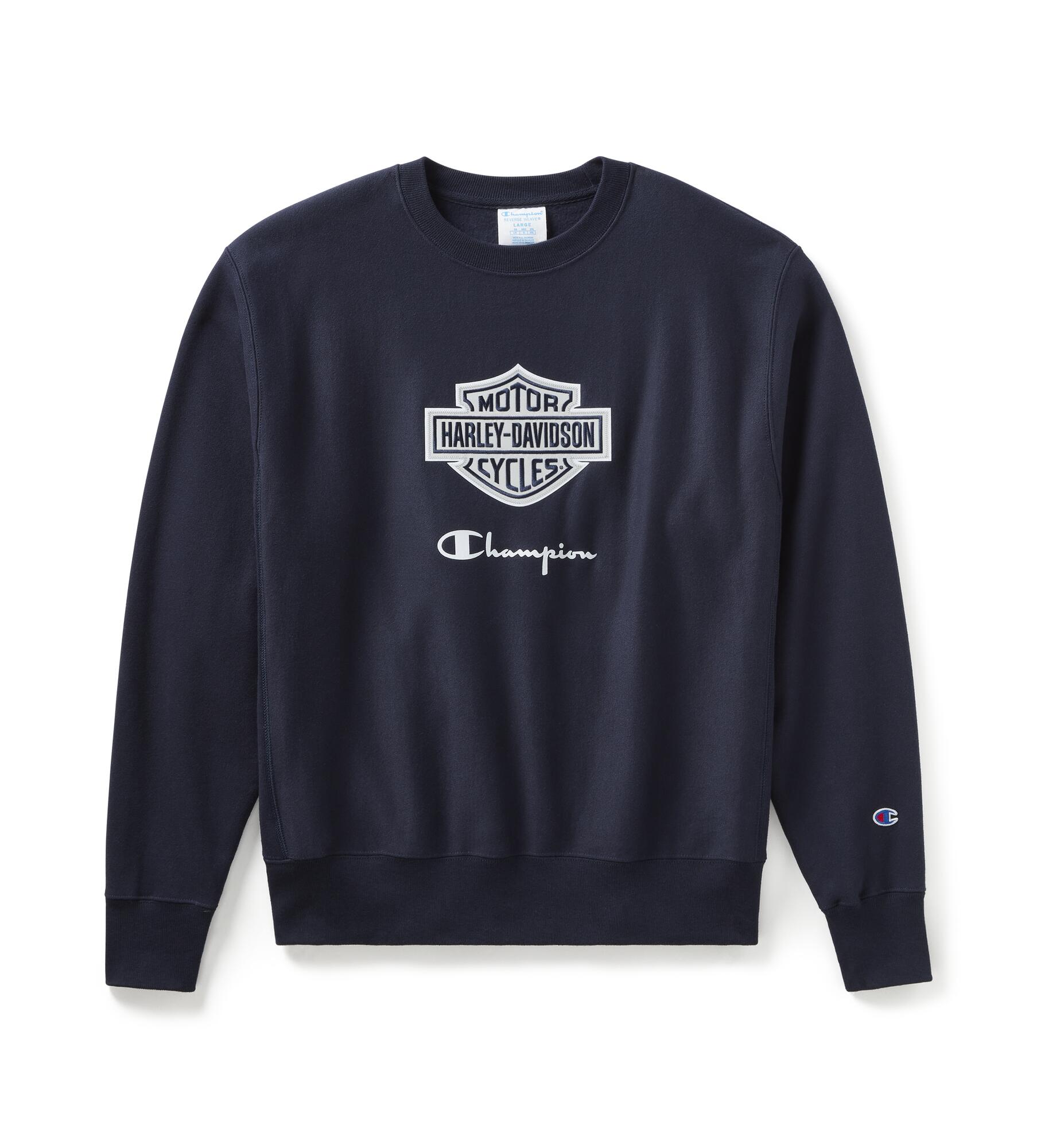 Champion x Harley-Davidson Fanatic Crew Neck Sweatshirt Navy