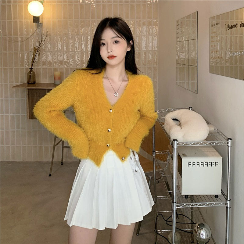 金ボタンモヘアカーディガン – GIRLS CRUSH