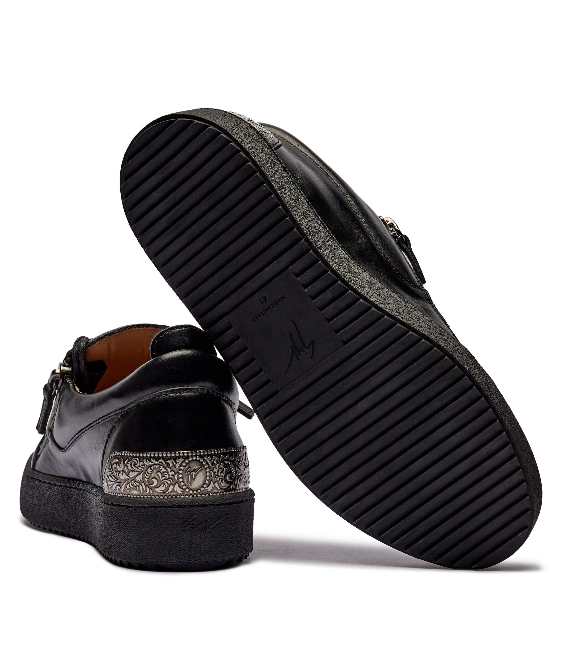 De piele sneakers LONDON Giuseppe Zanotti | culoare negru | Gomez.ro