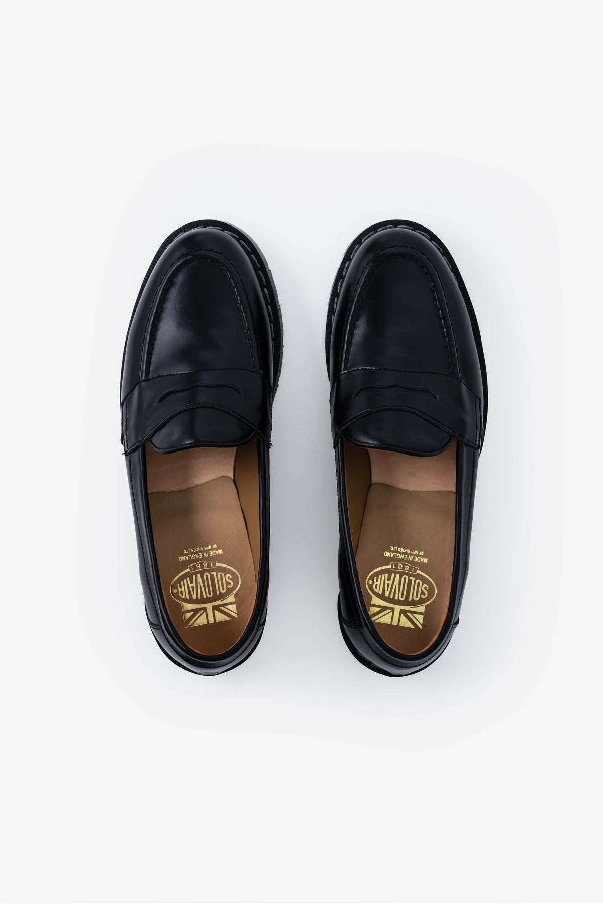 Solovair Penny Loafer Black Hi-Shine