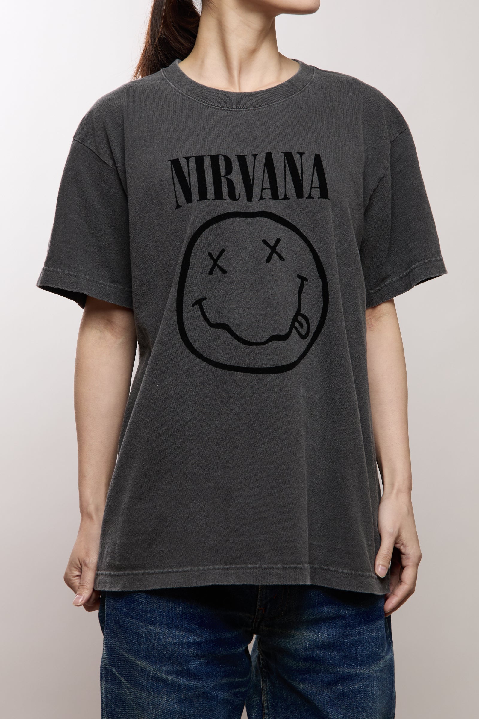 NIRVANA | ニルヴァーナ FLOCKY PRINT T-SHIRT | GOOD ROCK SPEED