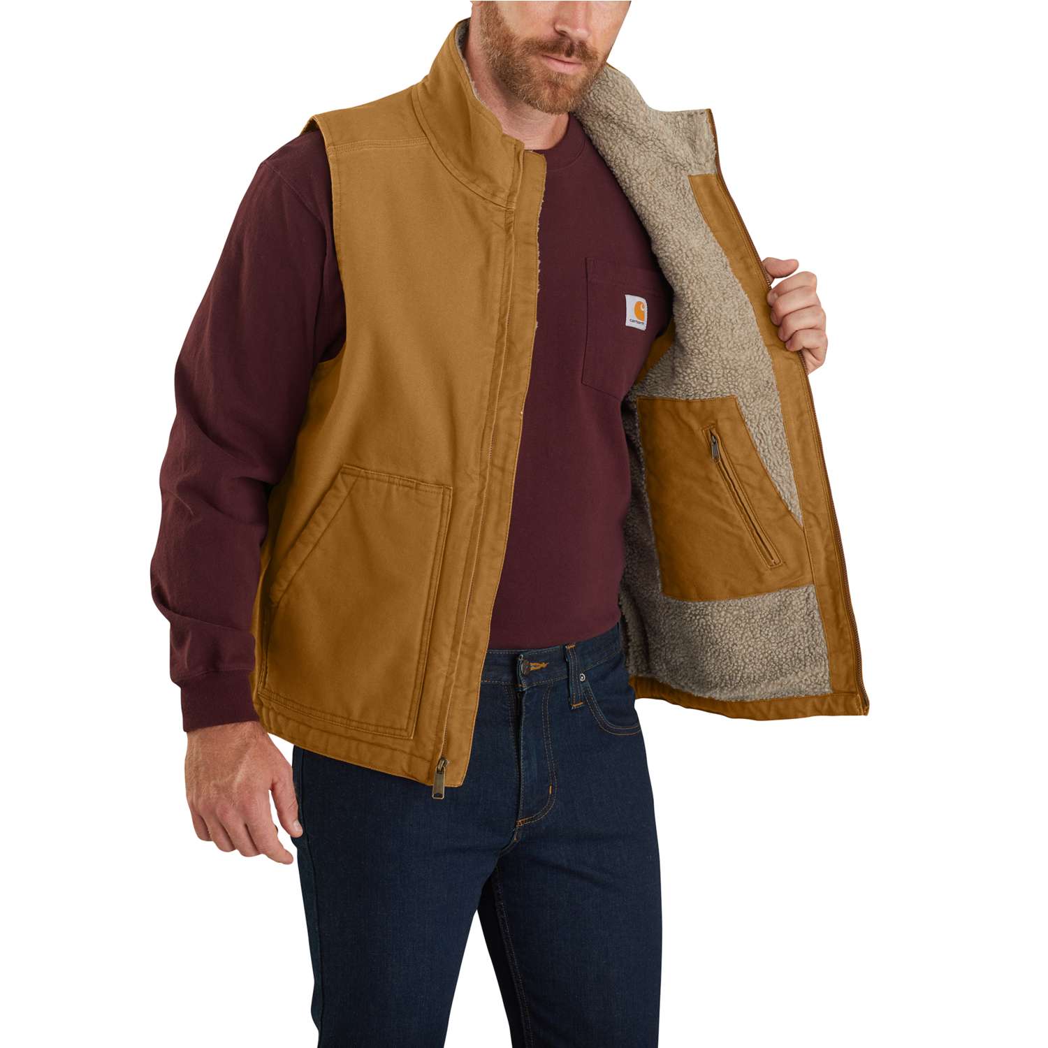 Carhartt Men's Sherpa Lined Mock Neck Vest 104277 – Good's Store