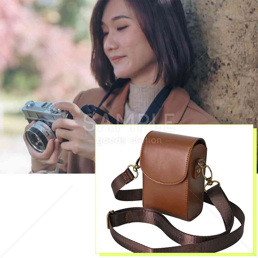 デジタルカメラケース 持ち運び 旅行 町散策 アウトドア 肩紐付き PU