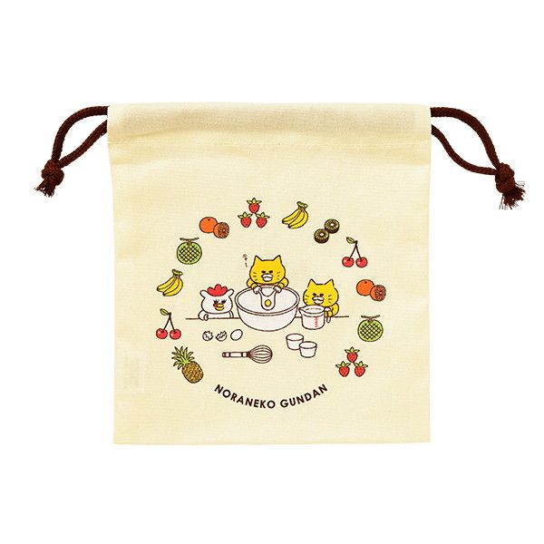 kodomoe shop｜【ノラネコぐんだん】巾着（プリンアラモード