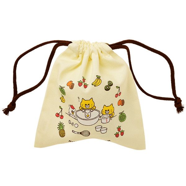 kodomoe shop｜【ノラネコぐんだん】巾着（プリンアラモード