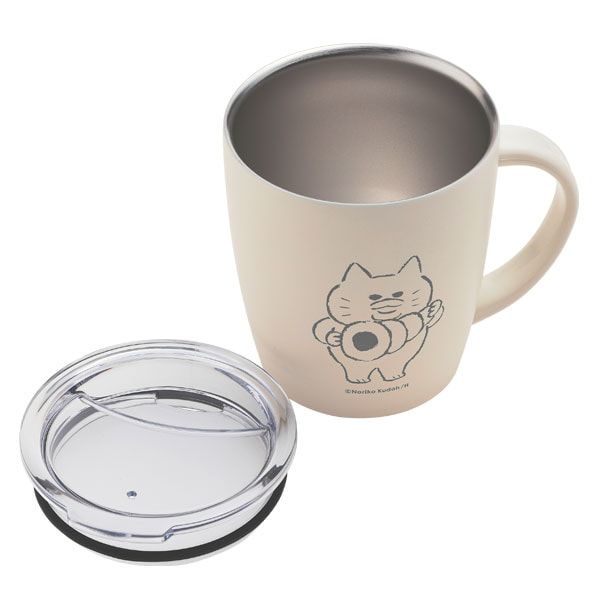 kodomoe shop｜【ノラネコぐんだん】蓋つきステンレスマグ(パン