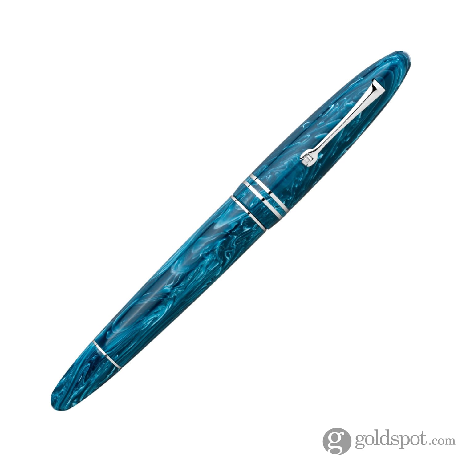 Leonardo Furore Grande Fountain Pen in Blue Positano with Rhodium