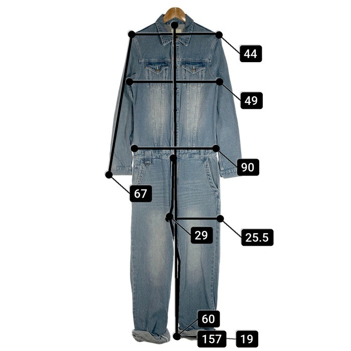 GLW デニム オールインワン インディゴ USED加工 つなぎ GLW-0006 Size