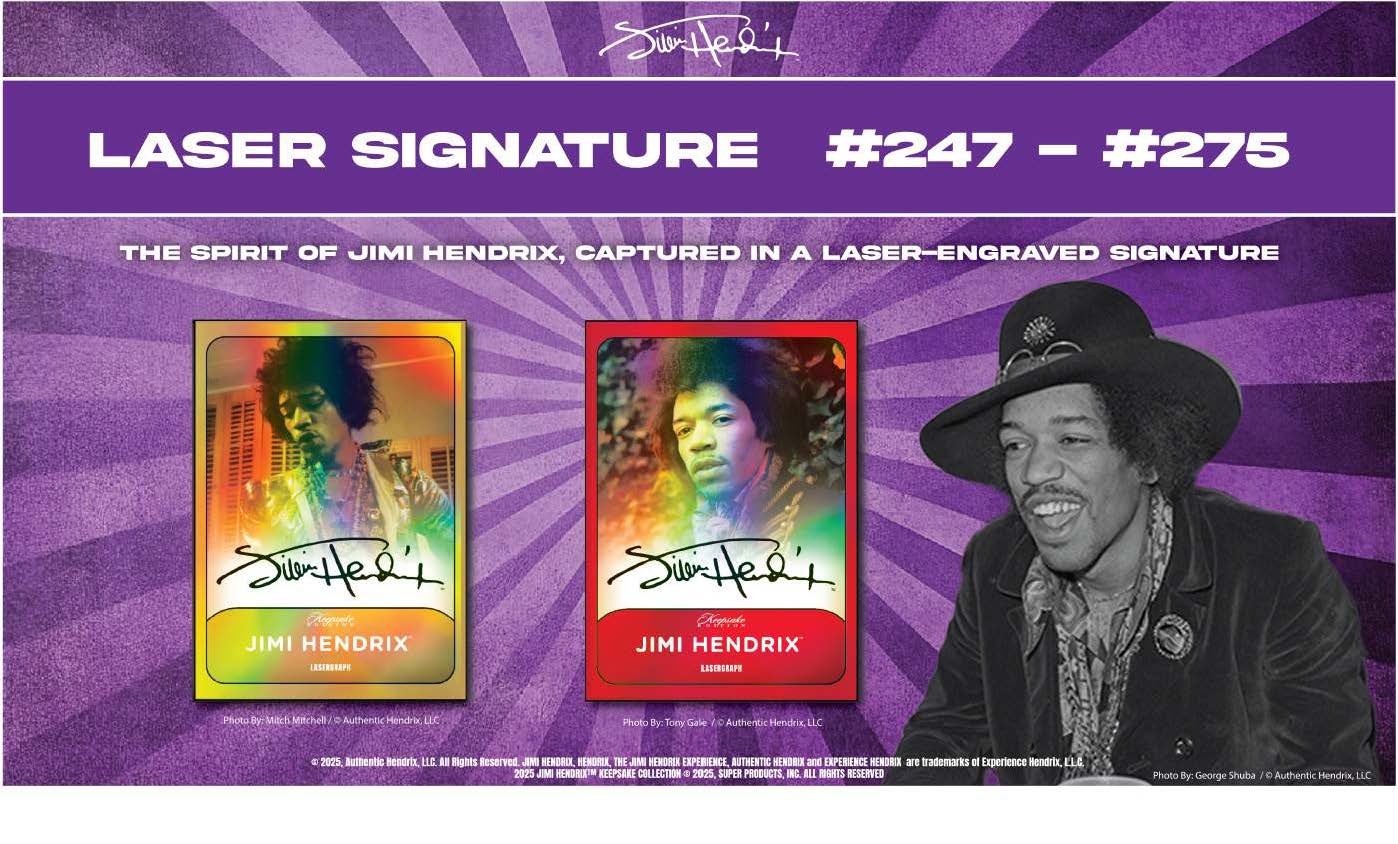 2025 Jimi Hendrix Keepsake Premiere Hobby Edition Trading Cards