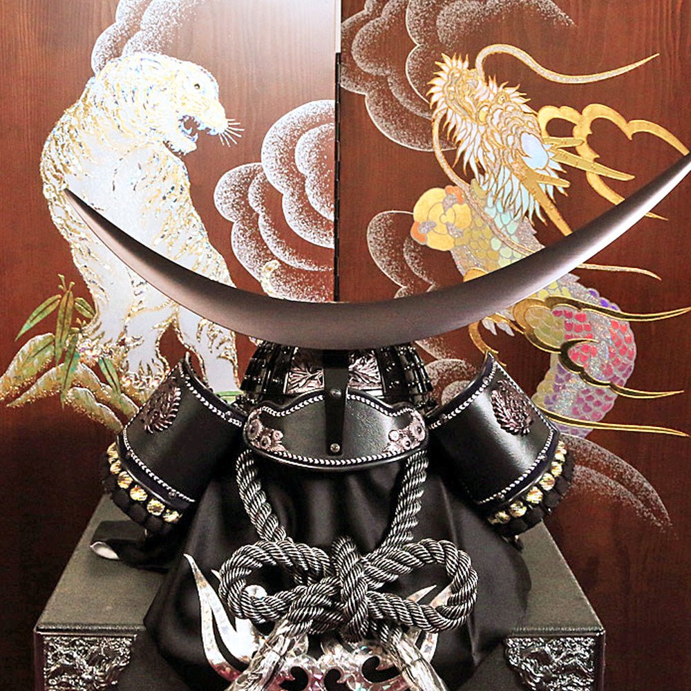 85cm Wide | Worn Helmet of Warrior Date Masamune, Black