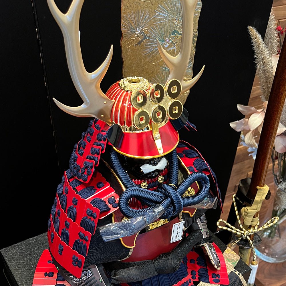 横幅85cm｜翠鳳作 10号 武将 真田幸村鎧｜赤い鎧｜五月人形 ｜六文銭