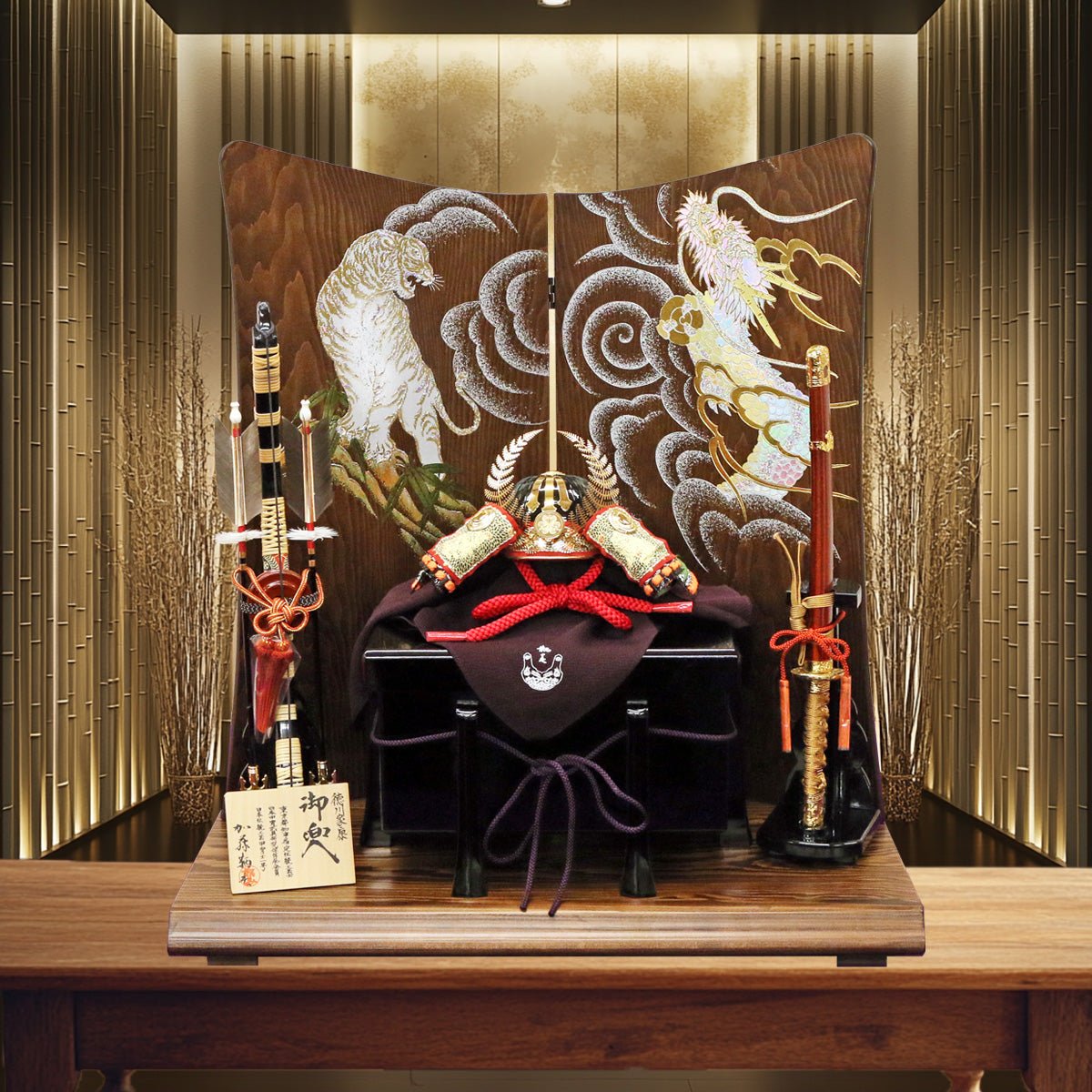 横幅60cm｜加藤鞆美作｜1/3 武将 徳川家康兜｜平飾りの五月人形